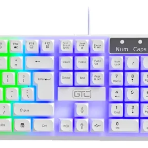 Combo Teclado Y Mouse Gtc Cbg-025 Retroiluminado Usb Pc Mouse Blanco Teclado Blanco