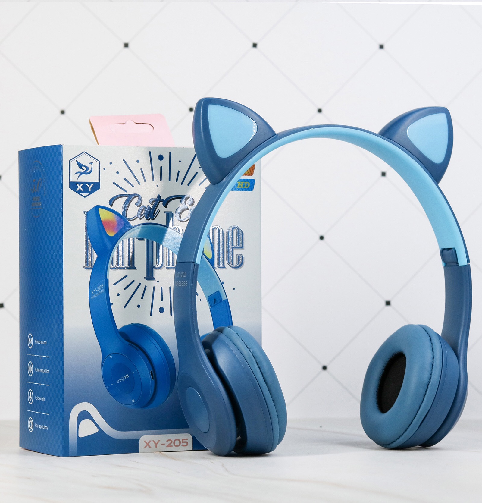 Auriculares Bluetooth, RGB LED con orejas de gato - YALOVEO lo veo