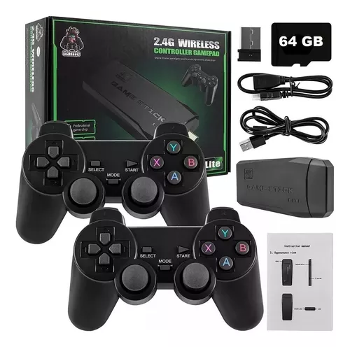  Game Stick 4K 64 GB - 10,000 juegos retro, consolas de juegos,  juego de nostalgia plug & play, consola de juegos retro inalámbrica, 2.4G  inalámbrica 4K salida HDMI palo de juegos