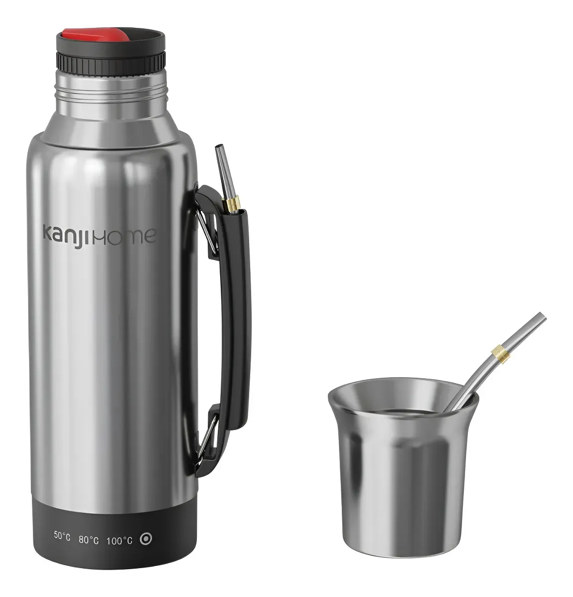 TERMO ELÉCTRICO 1 LITRO TAPA MATE Y BOMBILLA KANJIHOME