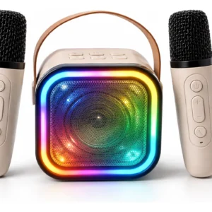 PARLANTE KARAOKE BLUETOOTH CON MICRÓFONOS PORTÁTIL NIÑO