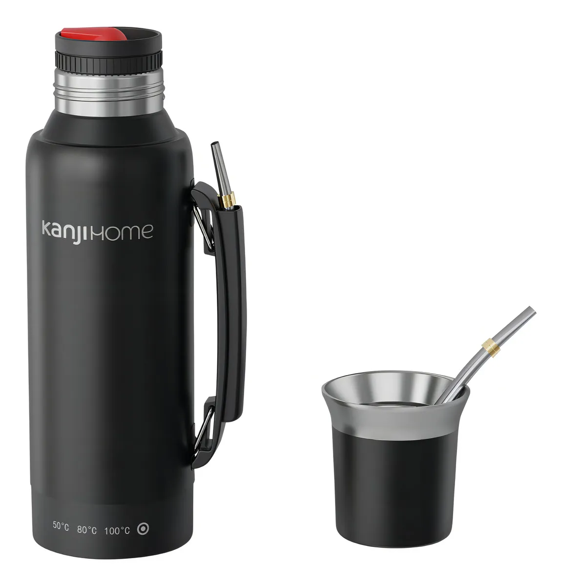 TERMO ELÉCTRICO 1 LITRO TAPA MATE Y BOMBILLA KANJIHOME - Image 2