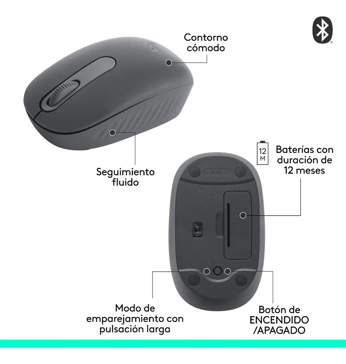 Mouse Inalámbrico Logitech M196 Bluetooth - Image 3