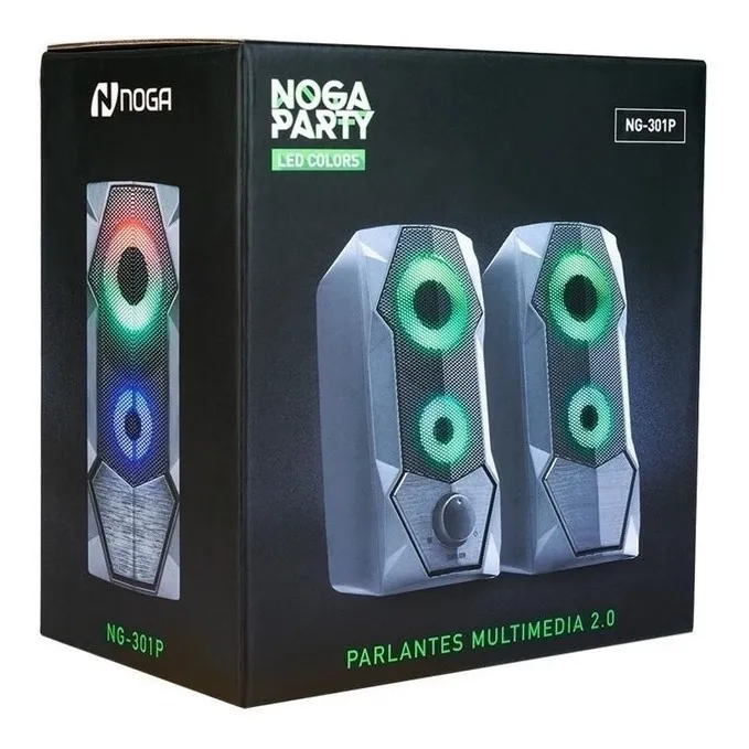 Parlantes Para Pc 2.0 Usb Gamer Led Noga Ng-301p - Image 2